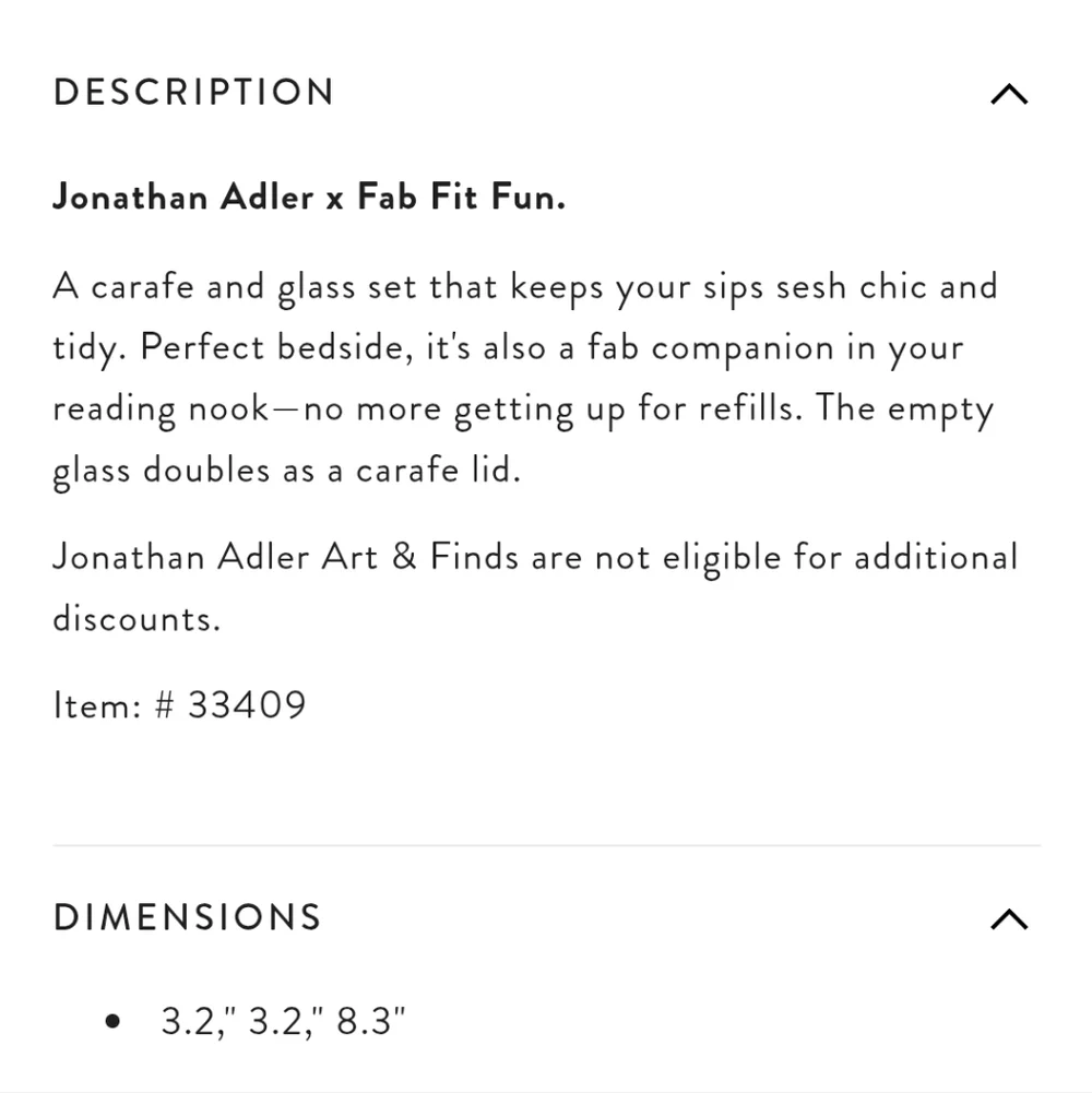 Jonathan Adler Bedside Carafe Set - NIB